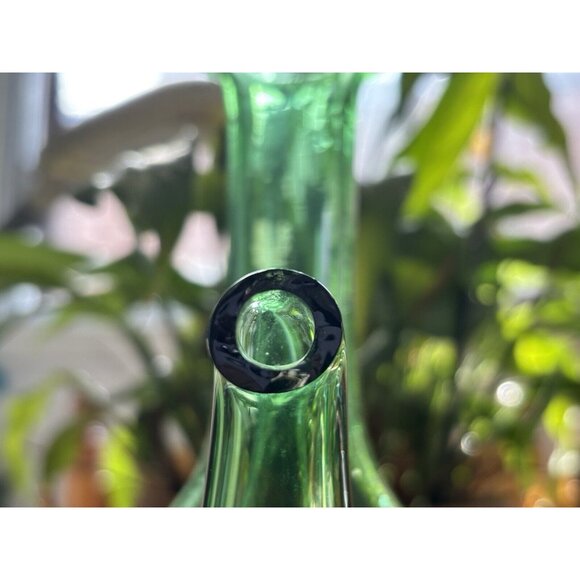 Vintage Hand Blown Italian Green Glass DecanterCarafe,Chamber Chiller & stopper - Picture 11 of 16